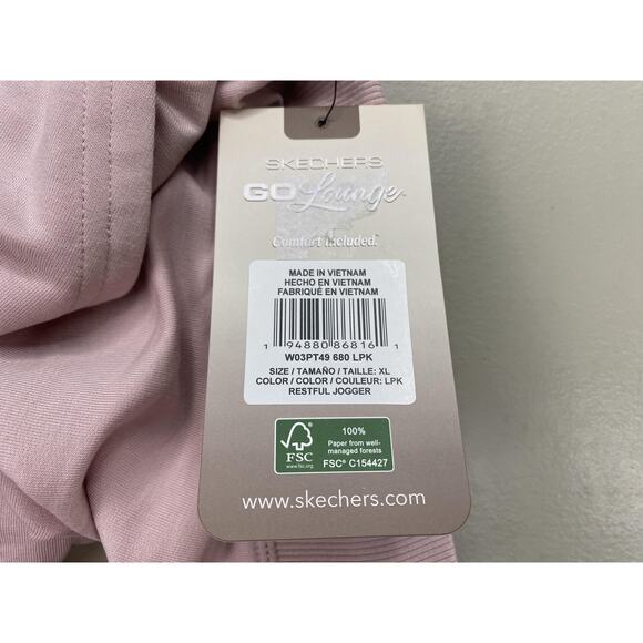 Skechers Go Lounge Restful Jogger Pants Womens XL Pastel Pink Skechluxe Pockets - Picture 15 of 16